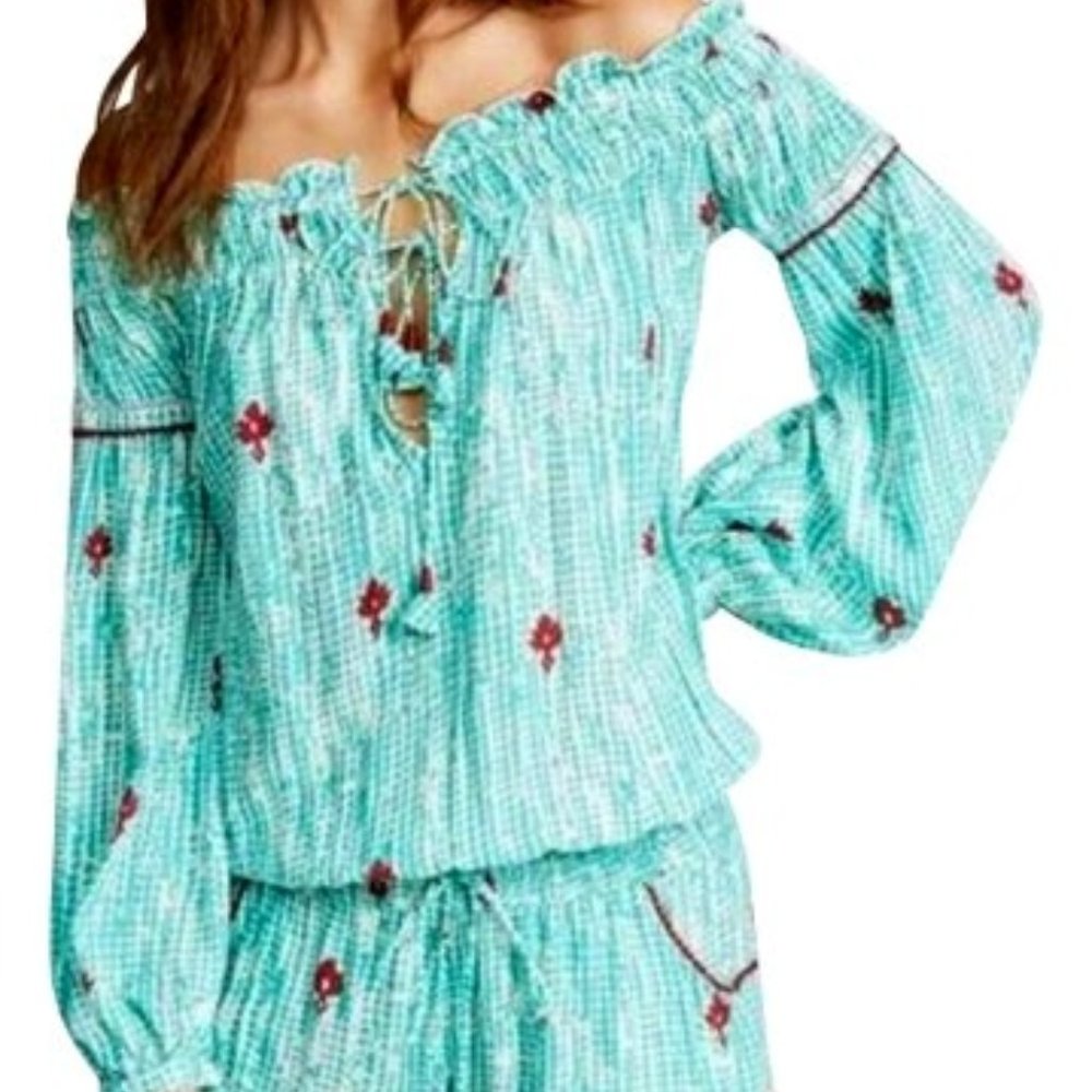 Poupette St Barth Clara Off the Shoulder Romper - NWT - Size Large